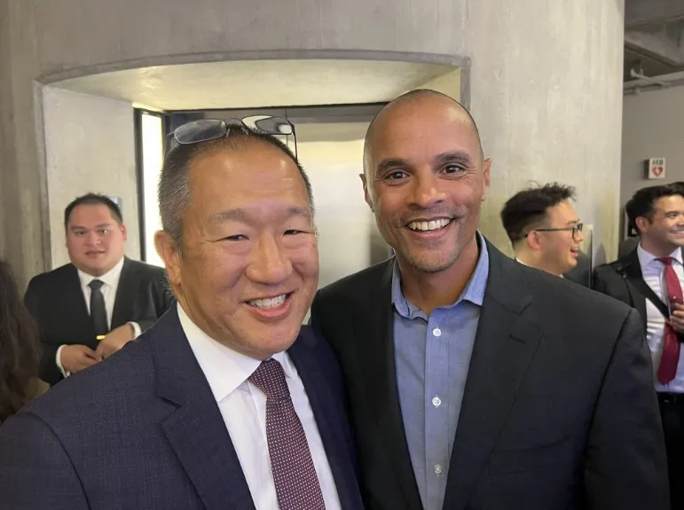 Among colleagues. Seth Steward with a fellow attendee at a professional event.